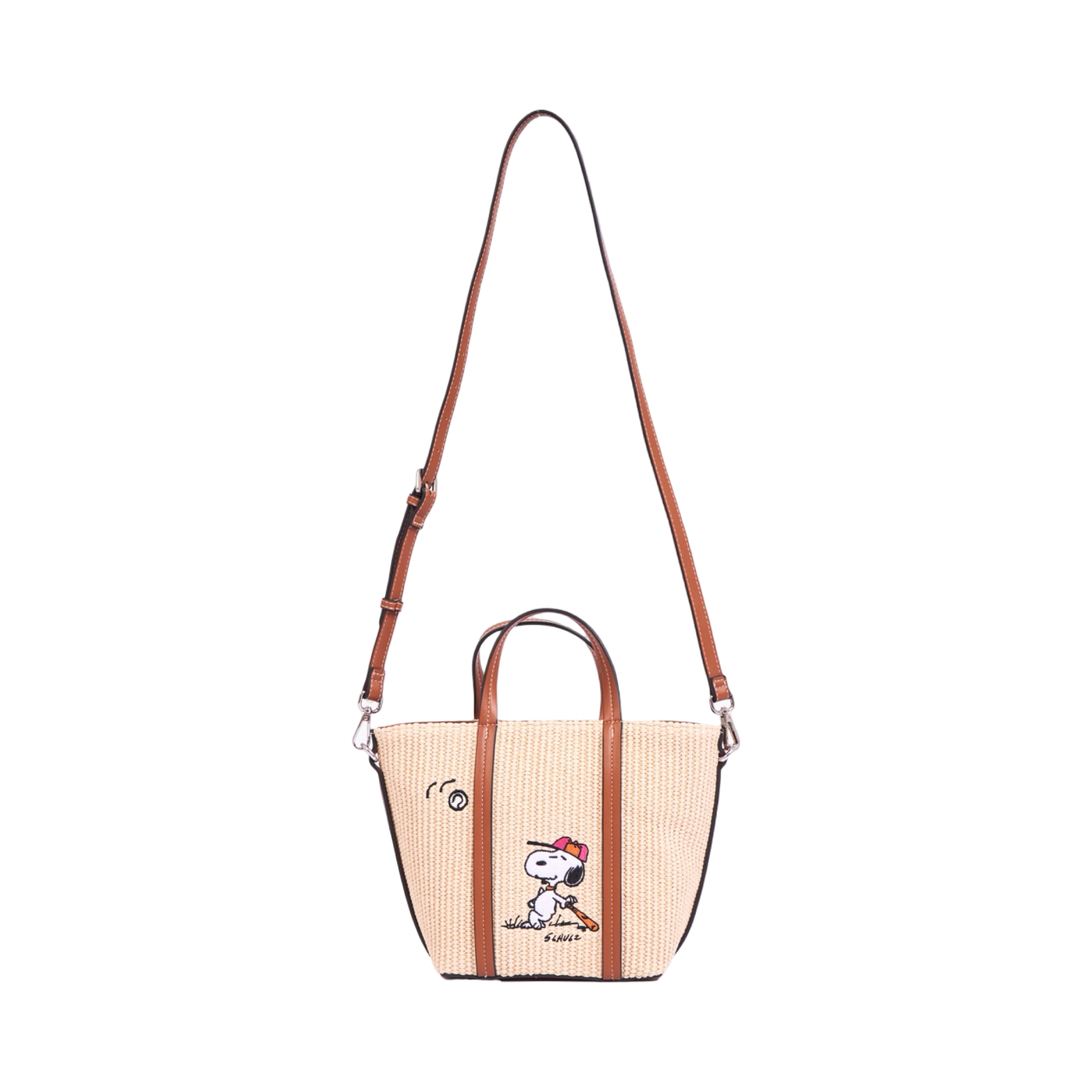 Chan x Peanuts – Straw Shoulder Bag – Brown