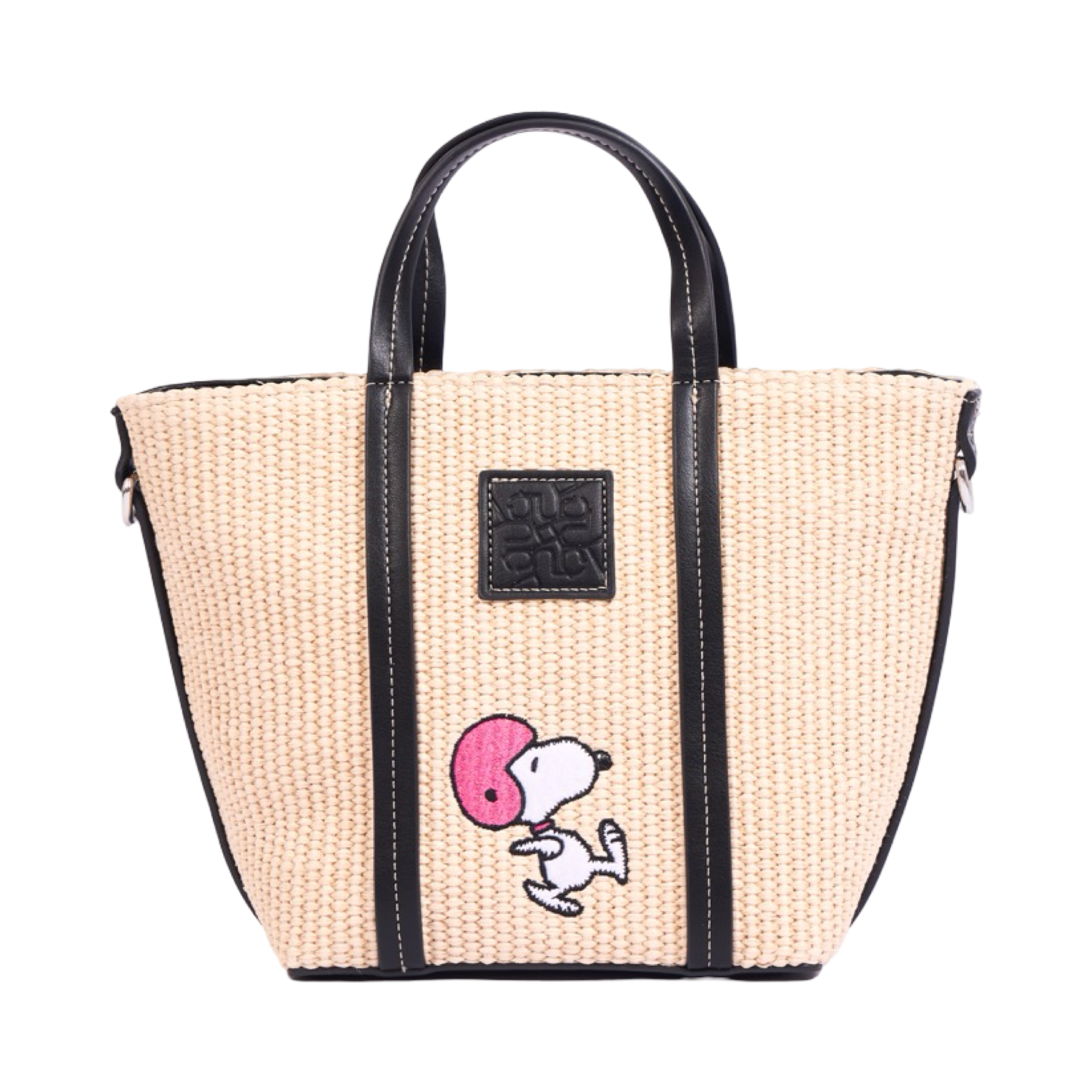 Chan x Peanuts – Straw Shoulder Bag – Black