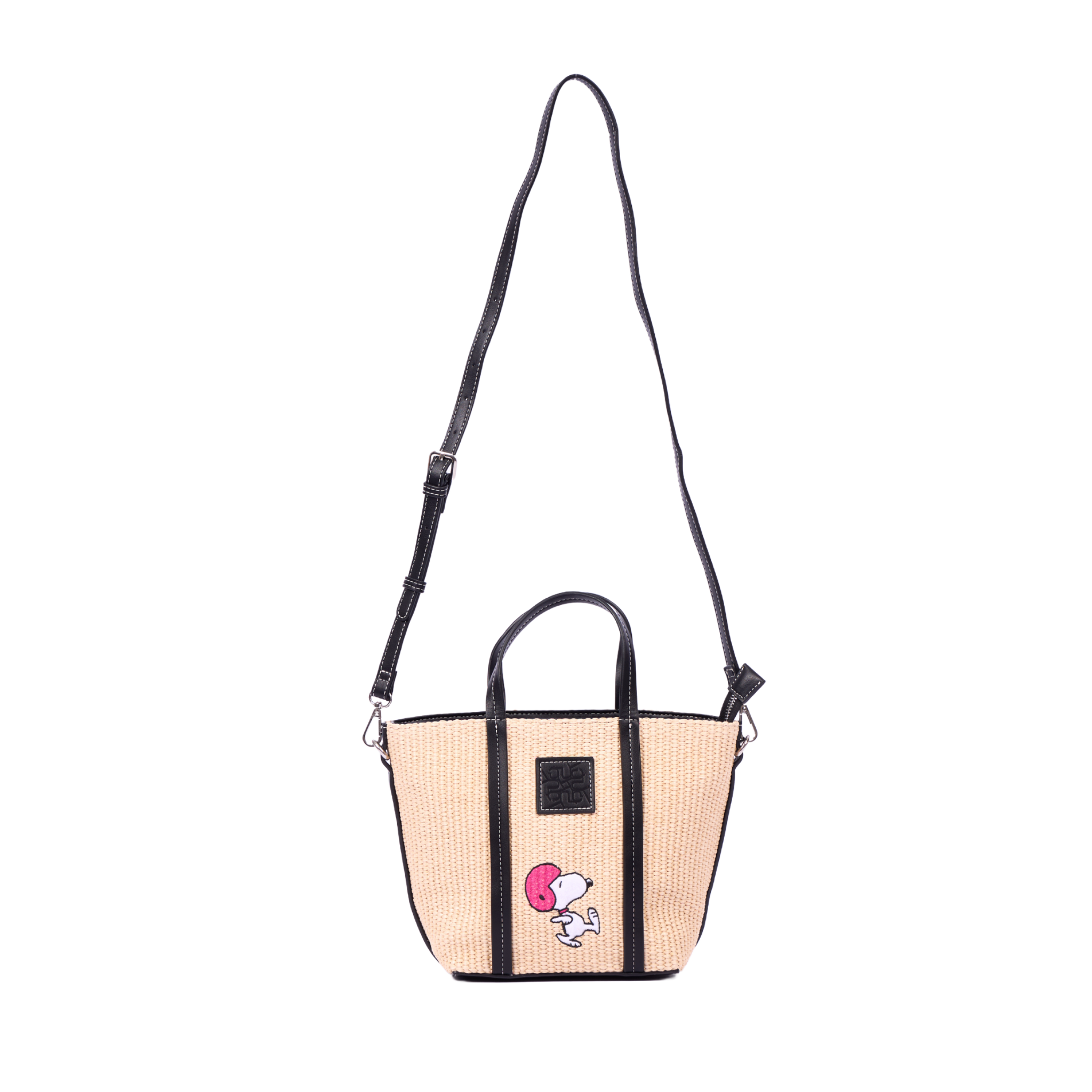 Chan x Peanuts – Straw Shoulder Bag – Black