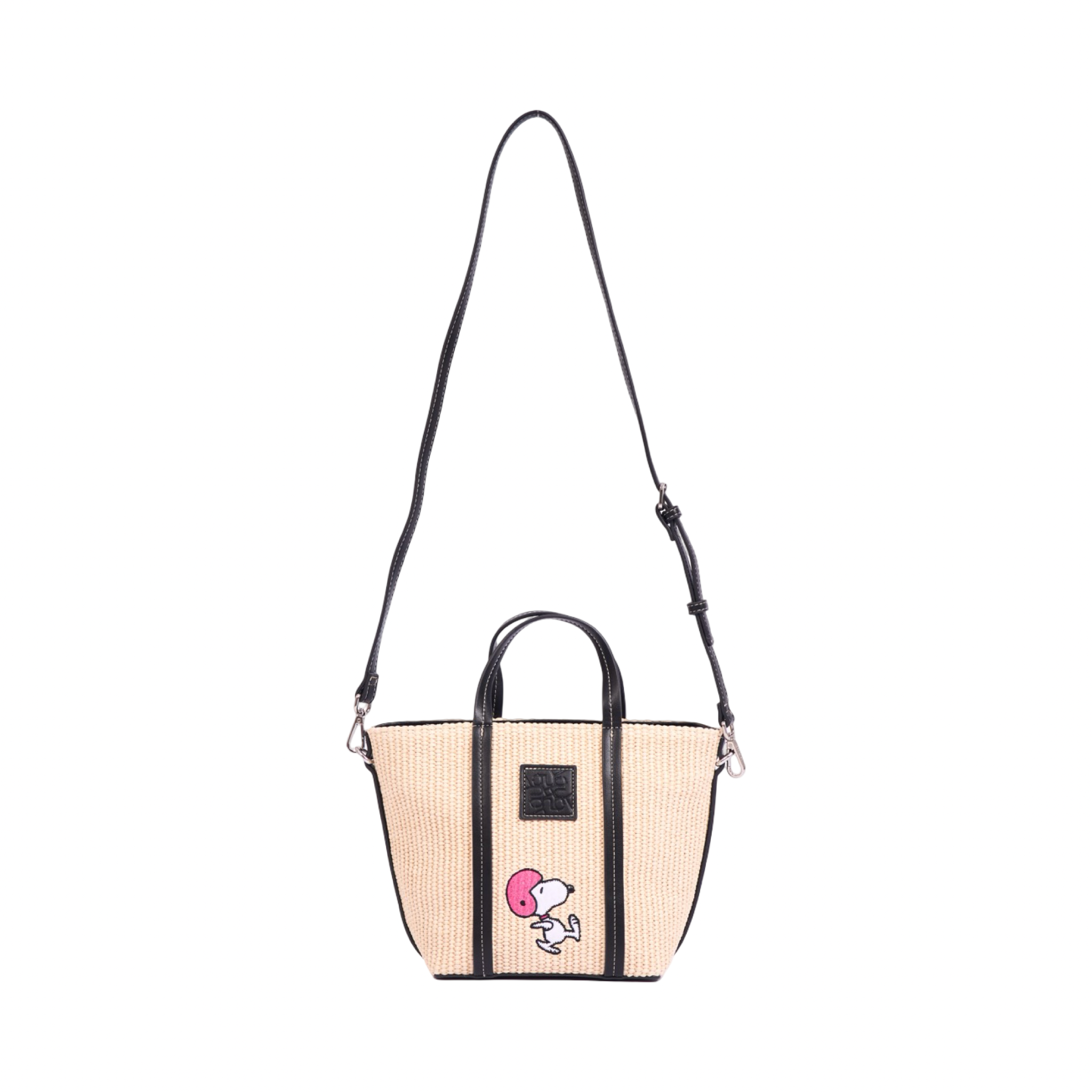 Chan x Peanuts – Straw Shoulder Bag – Black
