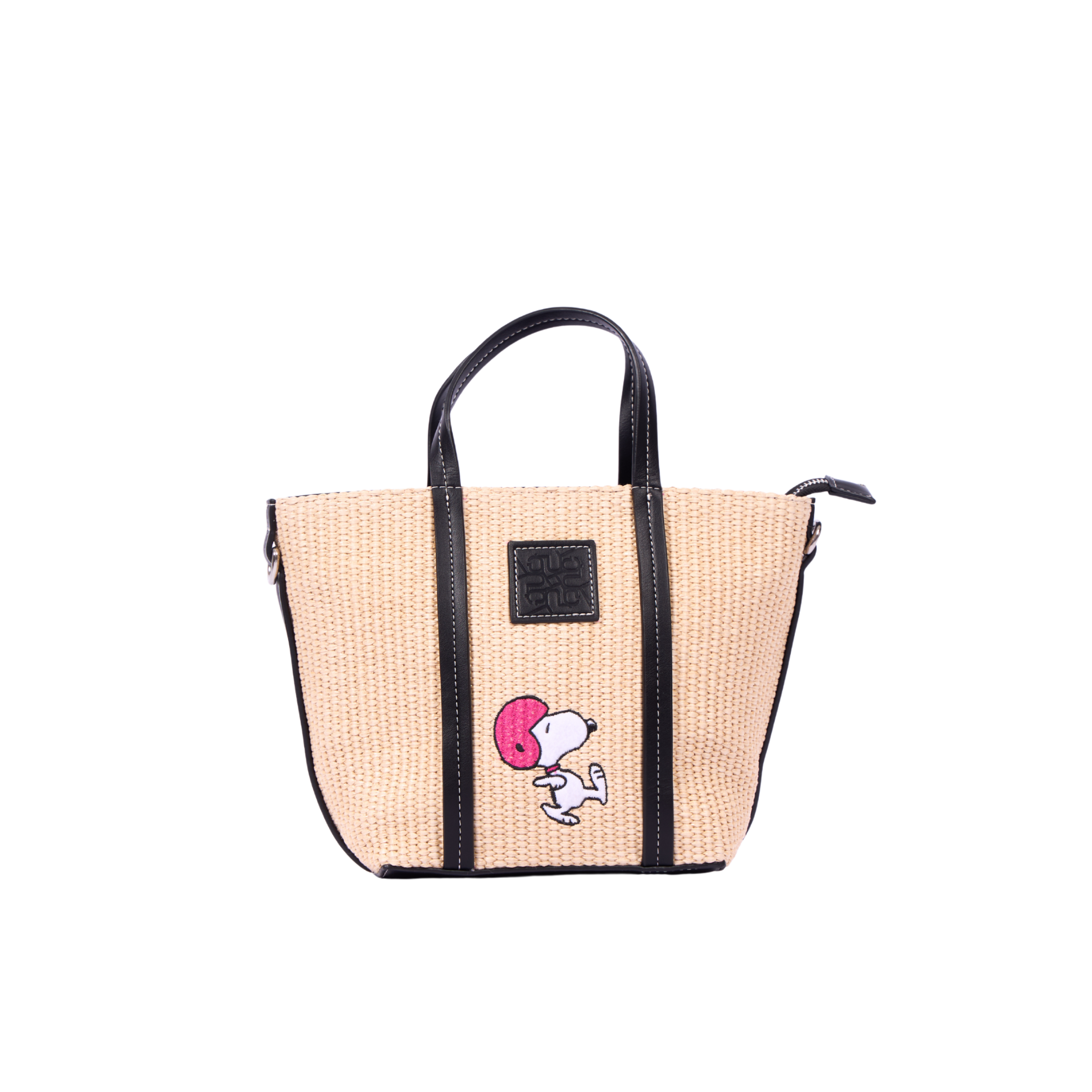 Chan x Peanuts – Straw Shoulder Bag – Black
