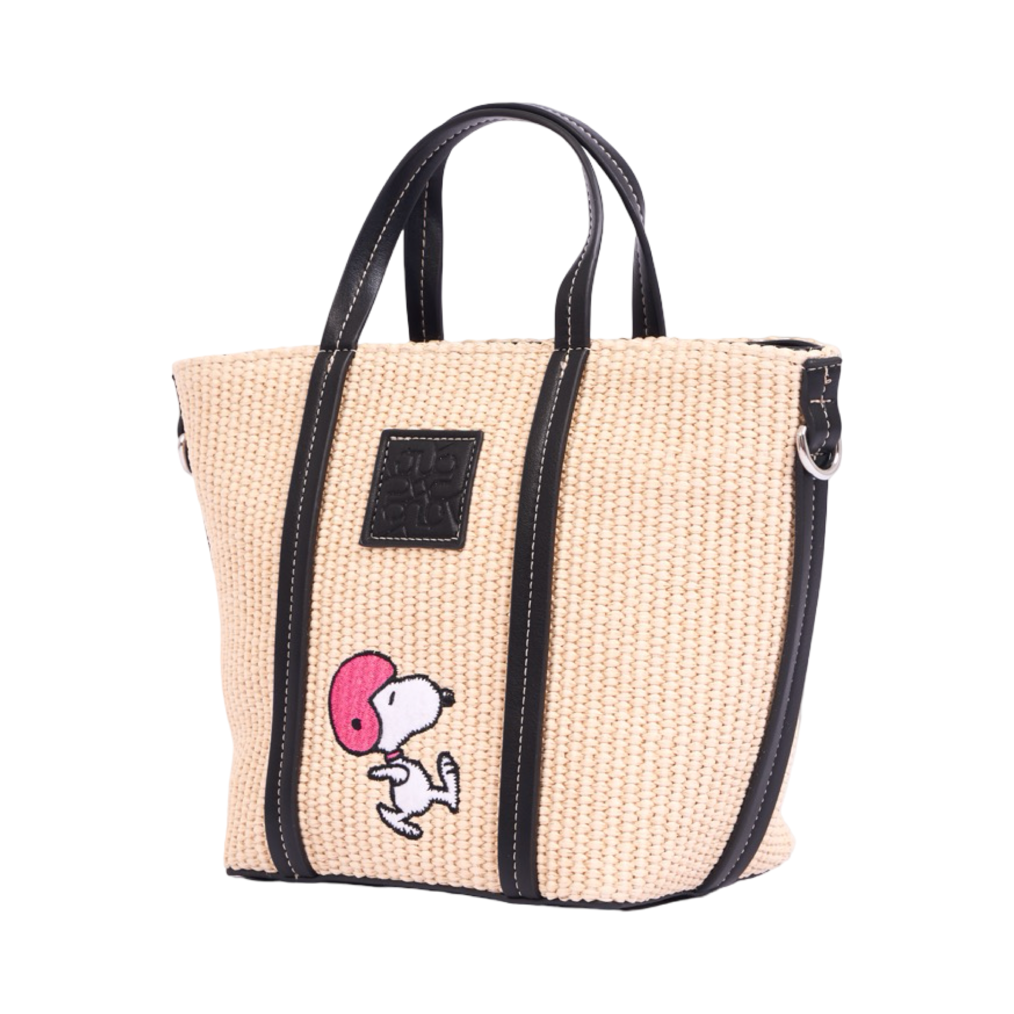 Chan x Peanuts – Straw Shoulder Bag – Black