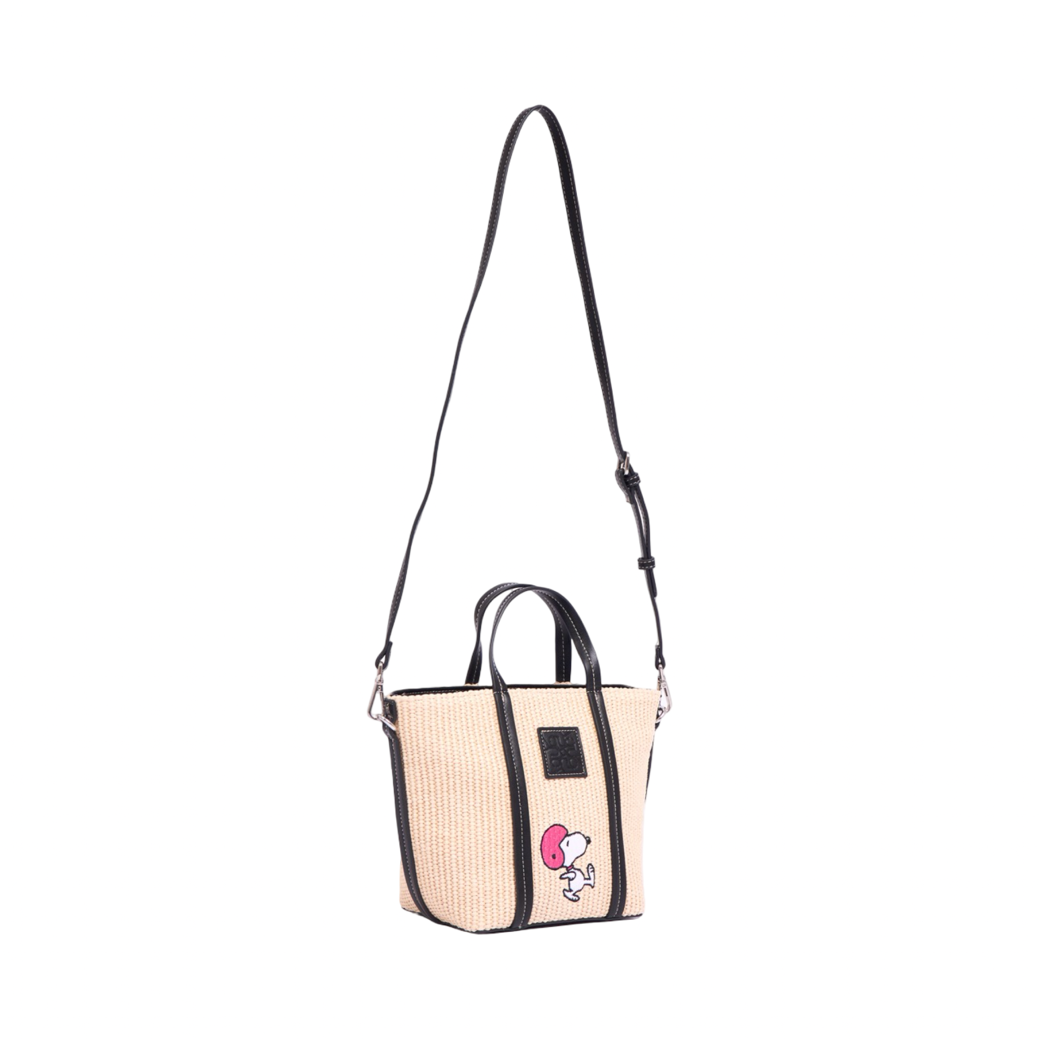 Chan x Peanuts – Straw Shoulder Bag – Black