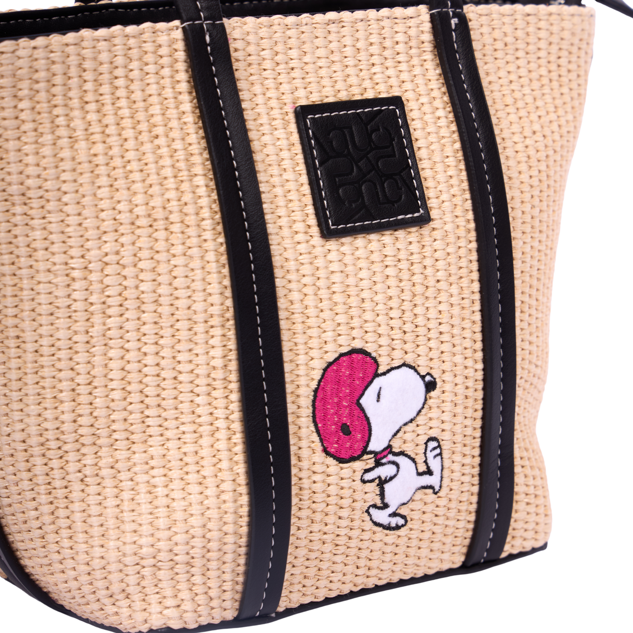 Chan x Peanuts – Straw Shoulder Bag – Black