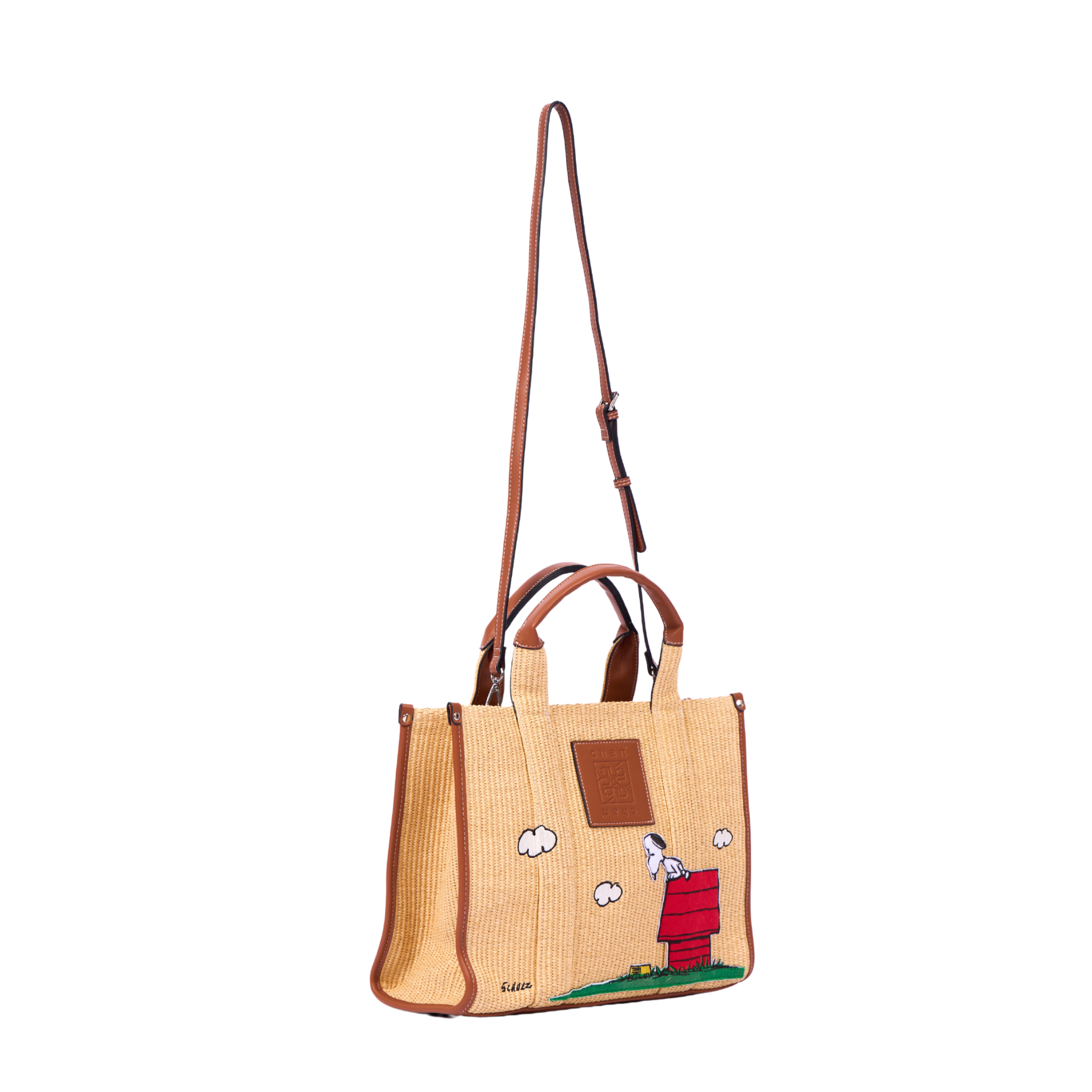 Chan x Peanuts – Straw Shopper Bag – Brown