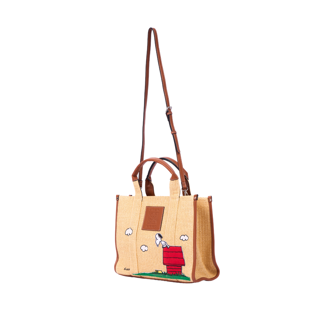 Chan x Peanuts – Straw Shopper Bag – Brown