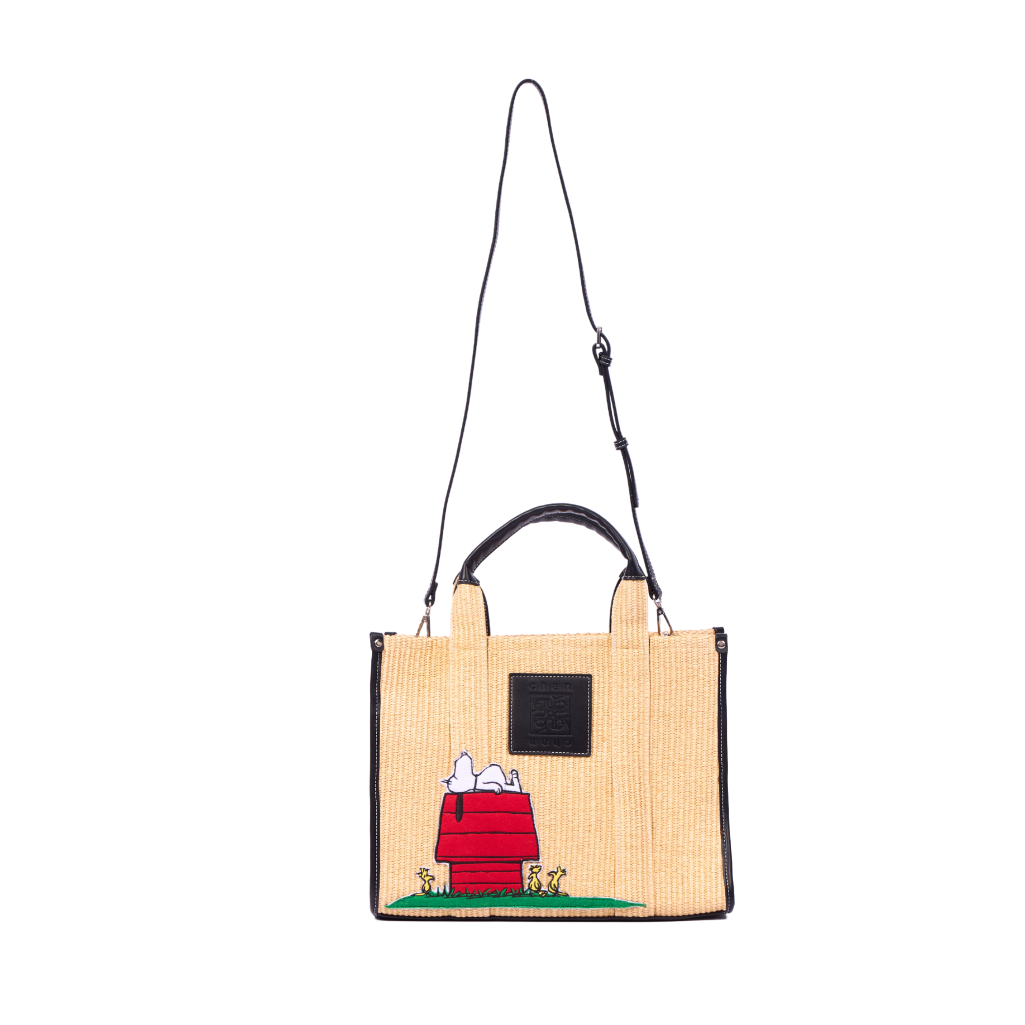 Chan x Peanuts – Straw Shopper Bag – Black