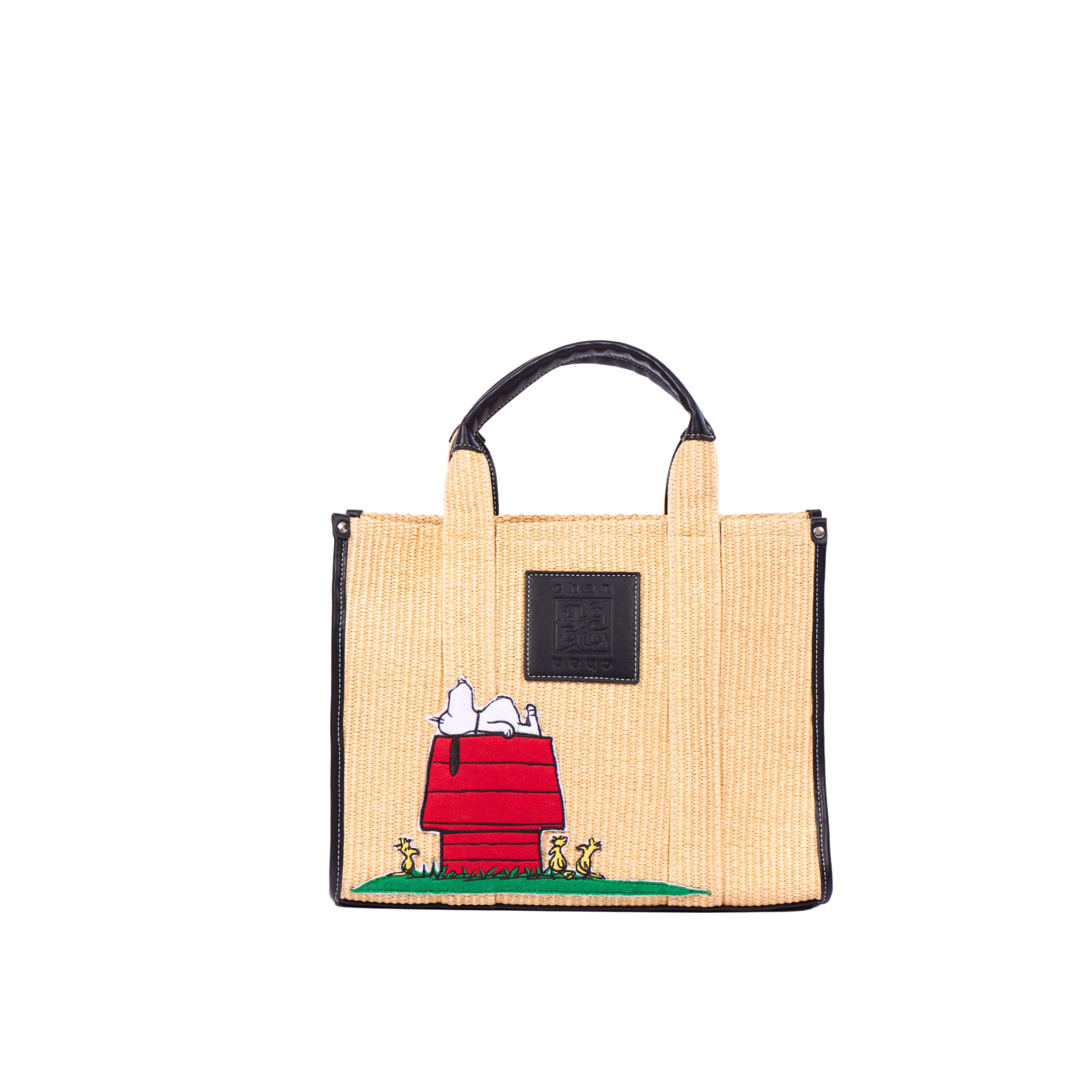 Chan x Peanuts – Straw Shopper Bag – Black