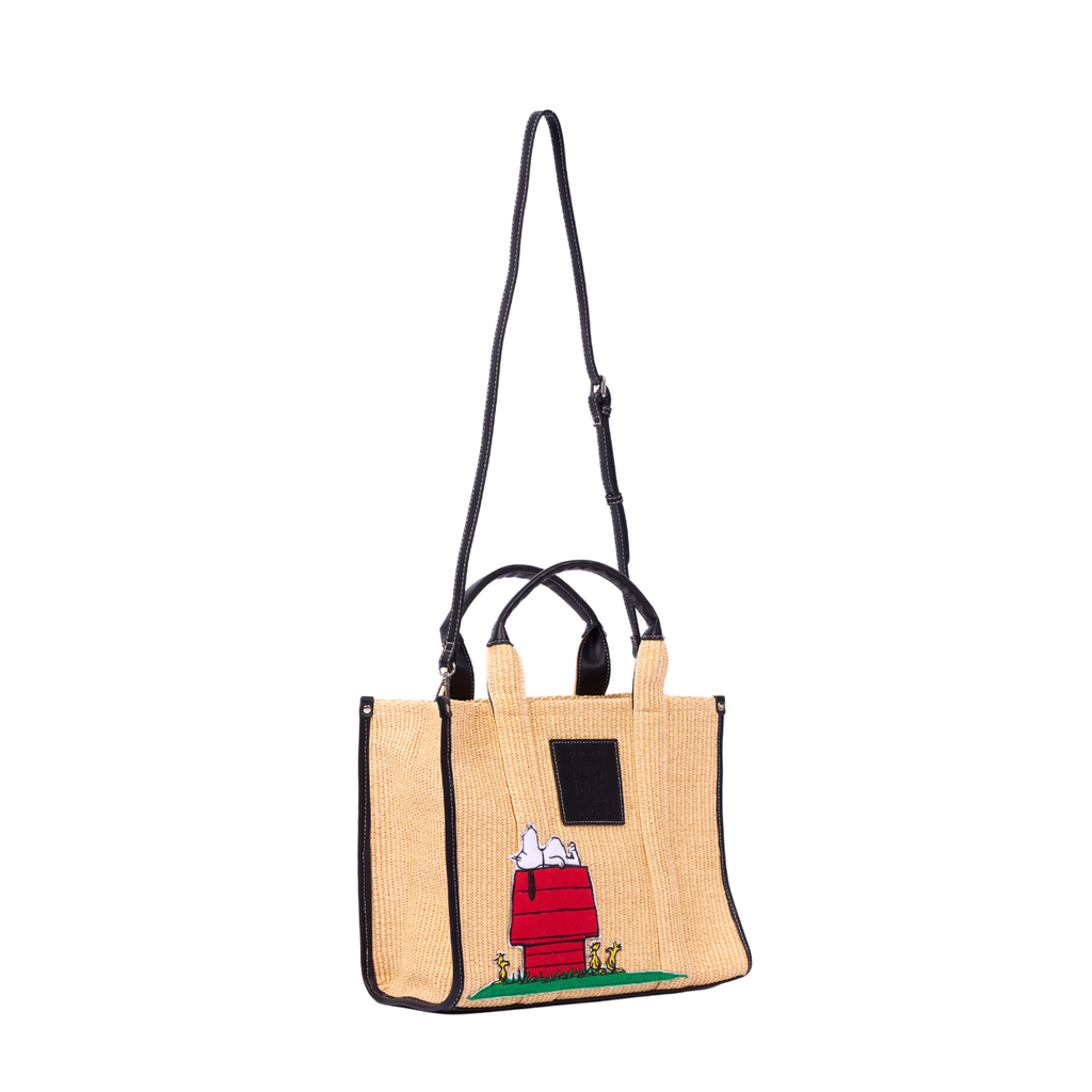Chan x Peanuts – Straw Shopper Bag – Black