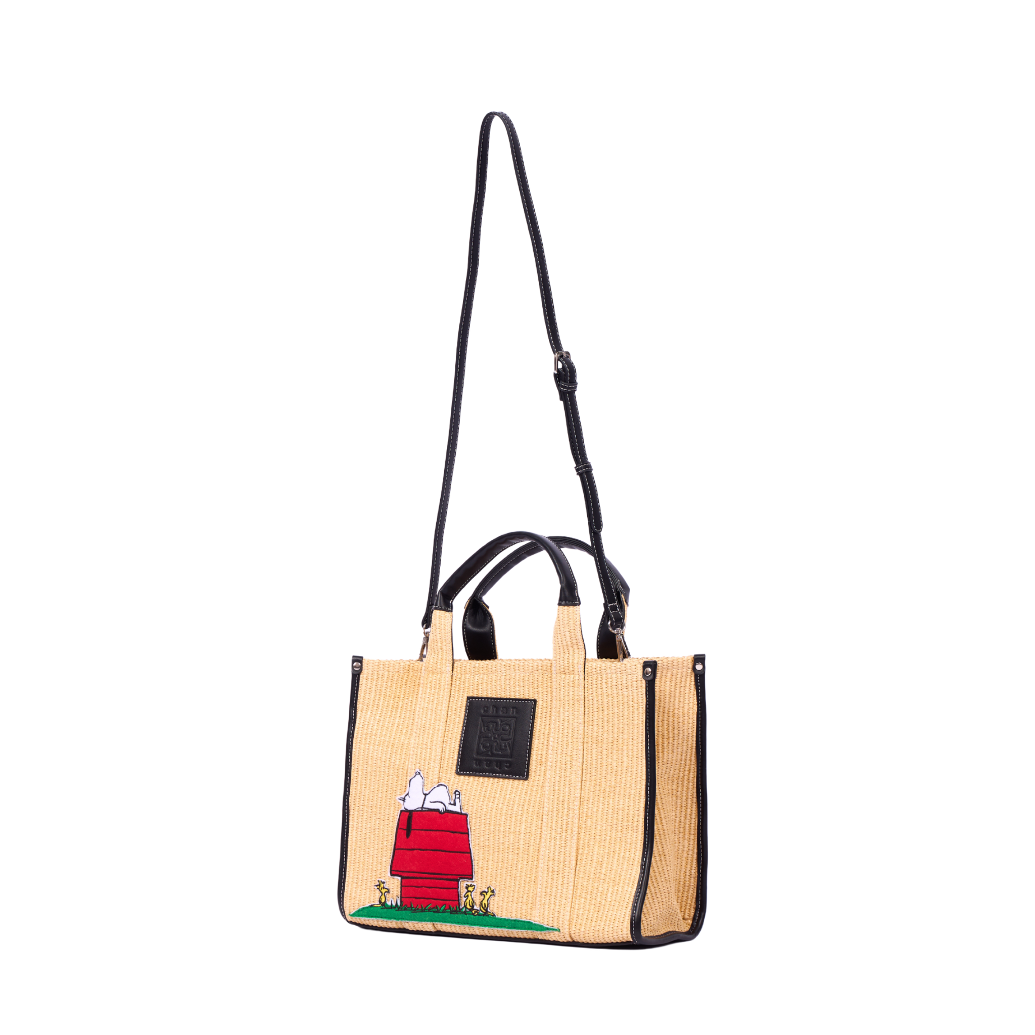 Chan x Peanuts – Straw Shopper Bag – Black
