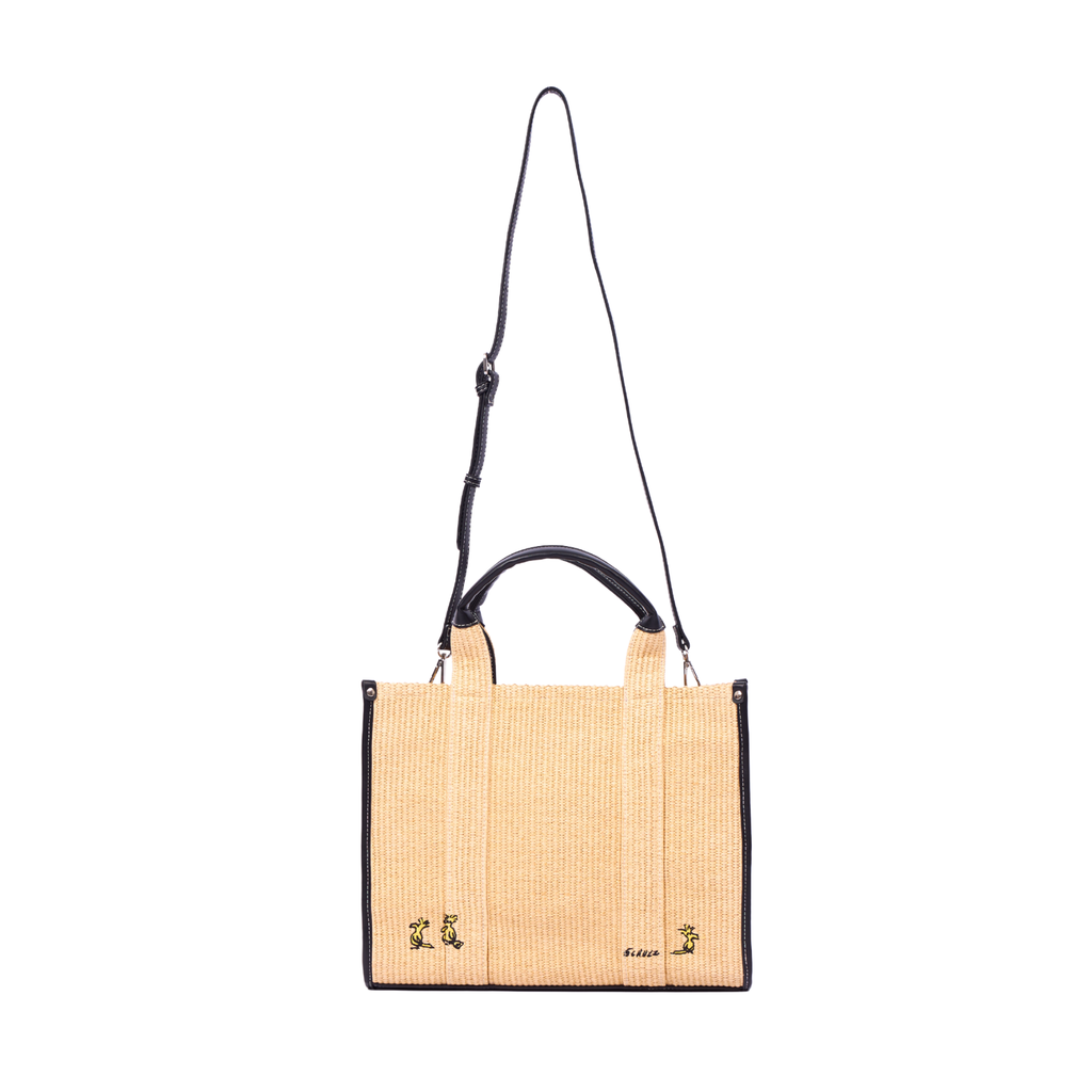 Chan x Peanuts – Straw Shopper Bag – Black