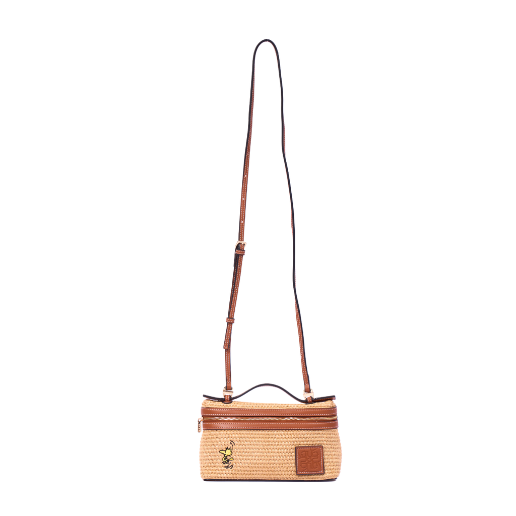 Chan x Peanuts – Vanity Straw Crossbody – Brown