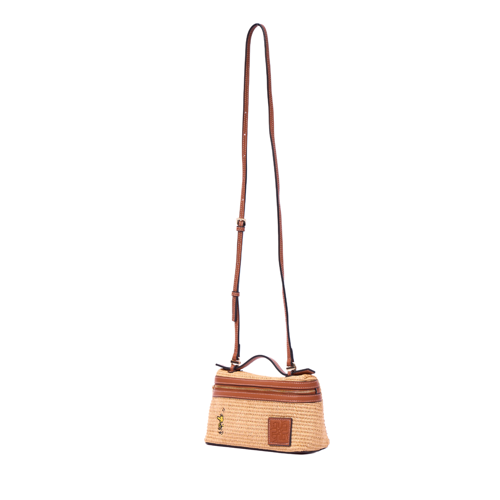 Chan x Peanuts – Vanity Straw Crossbody – Brown