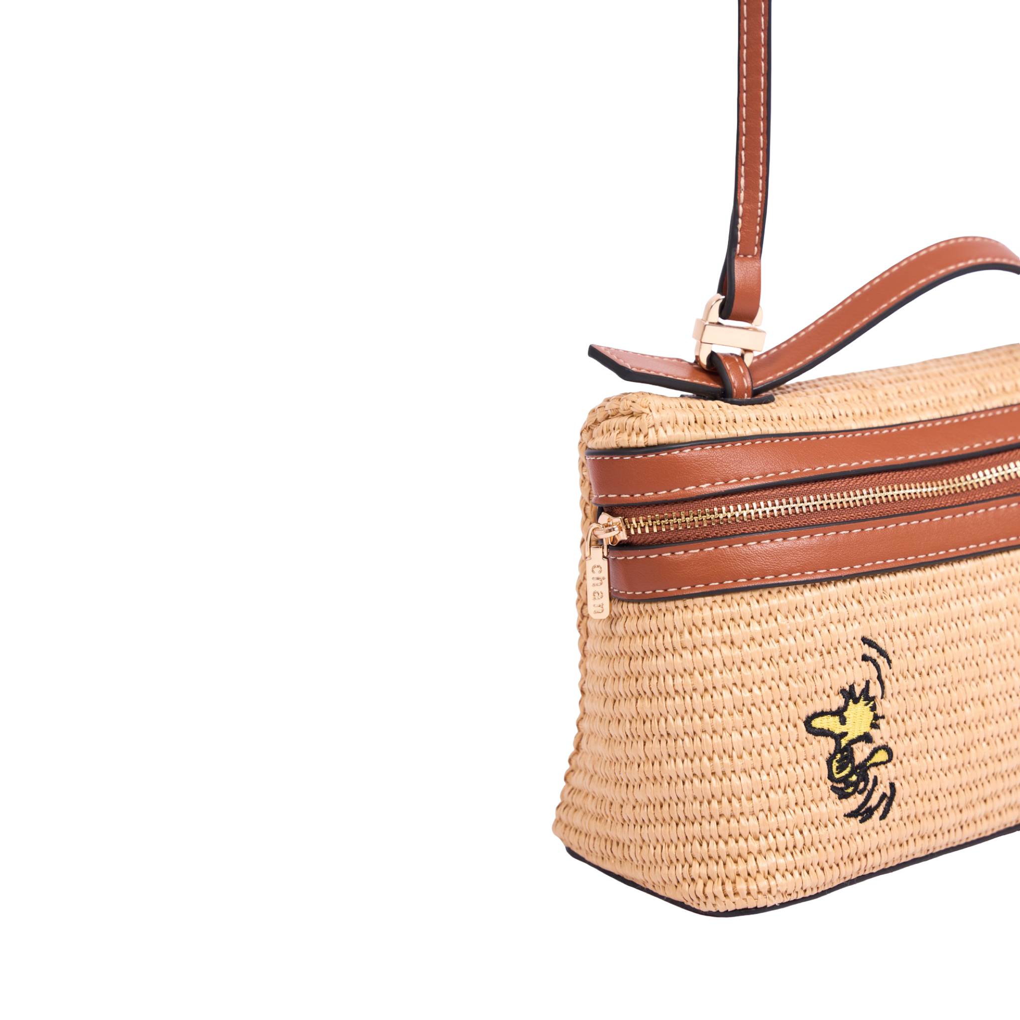 Chan x Peanuts – Vanity Straw Crossbody – Brown