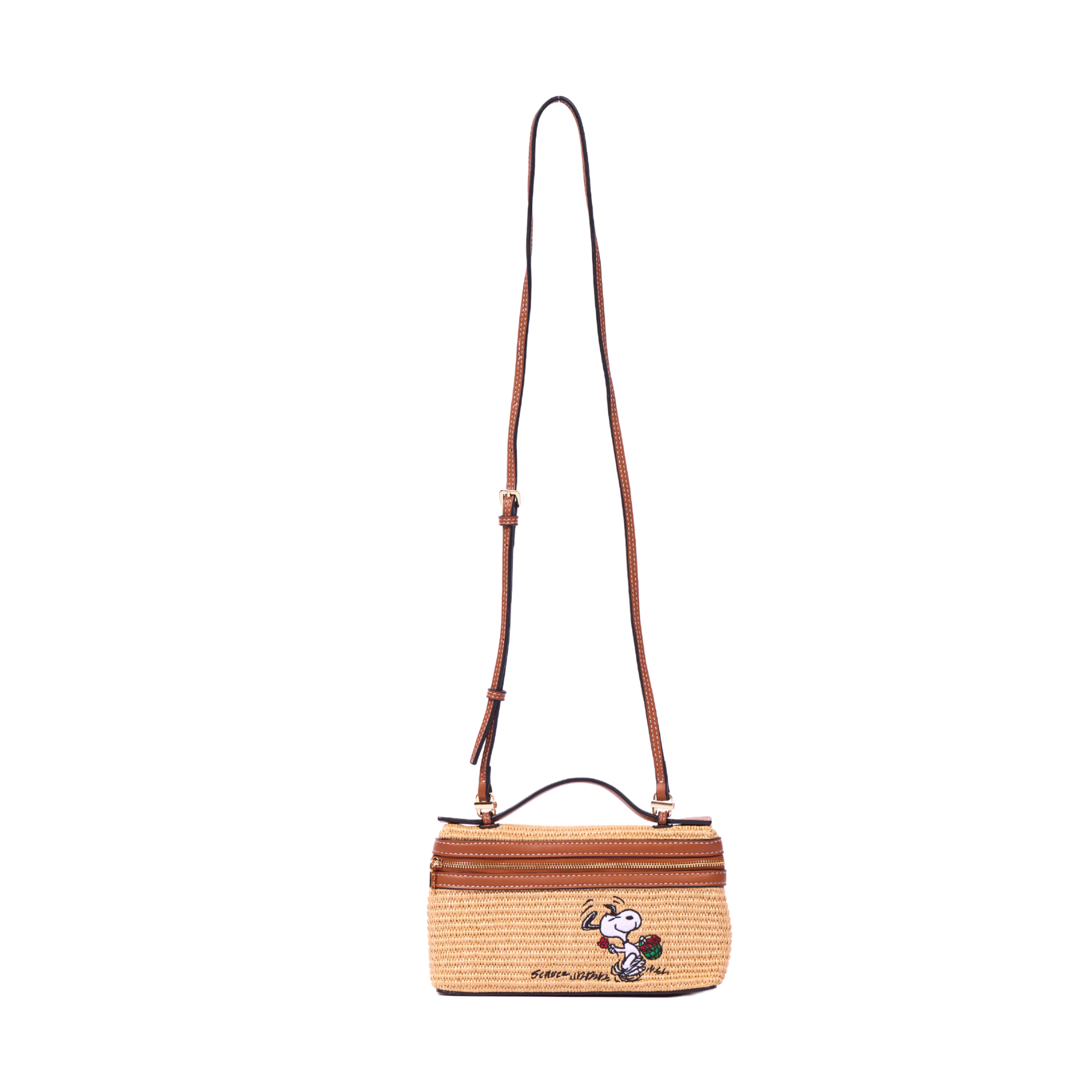 Chan x Peanuts – Vanity Straw Crossbody – Brown