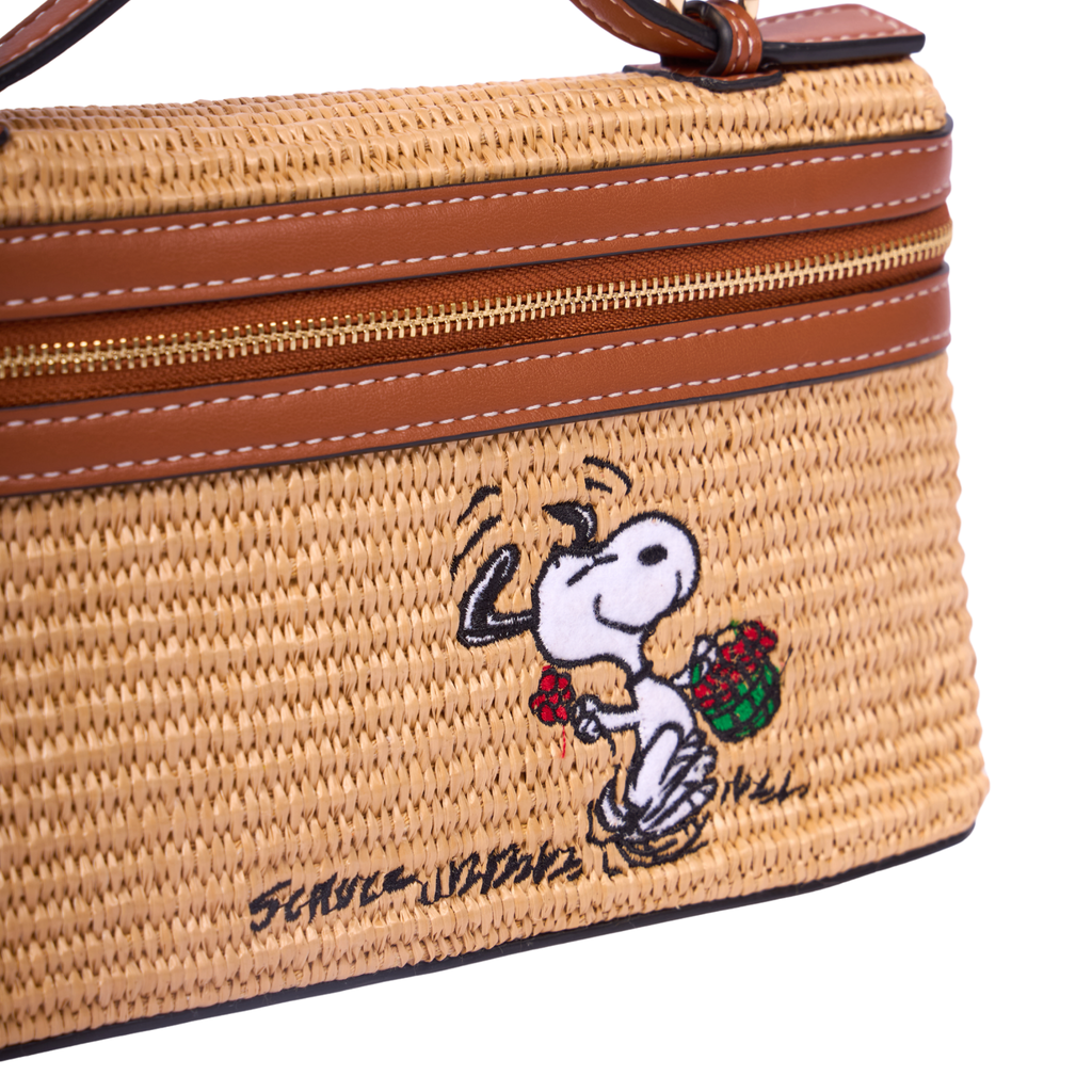 Chan x Peanuts – Vanity Straw Crossbody – Brown