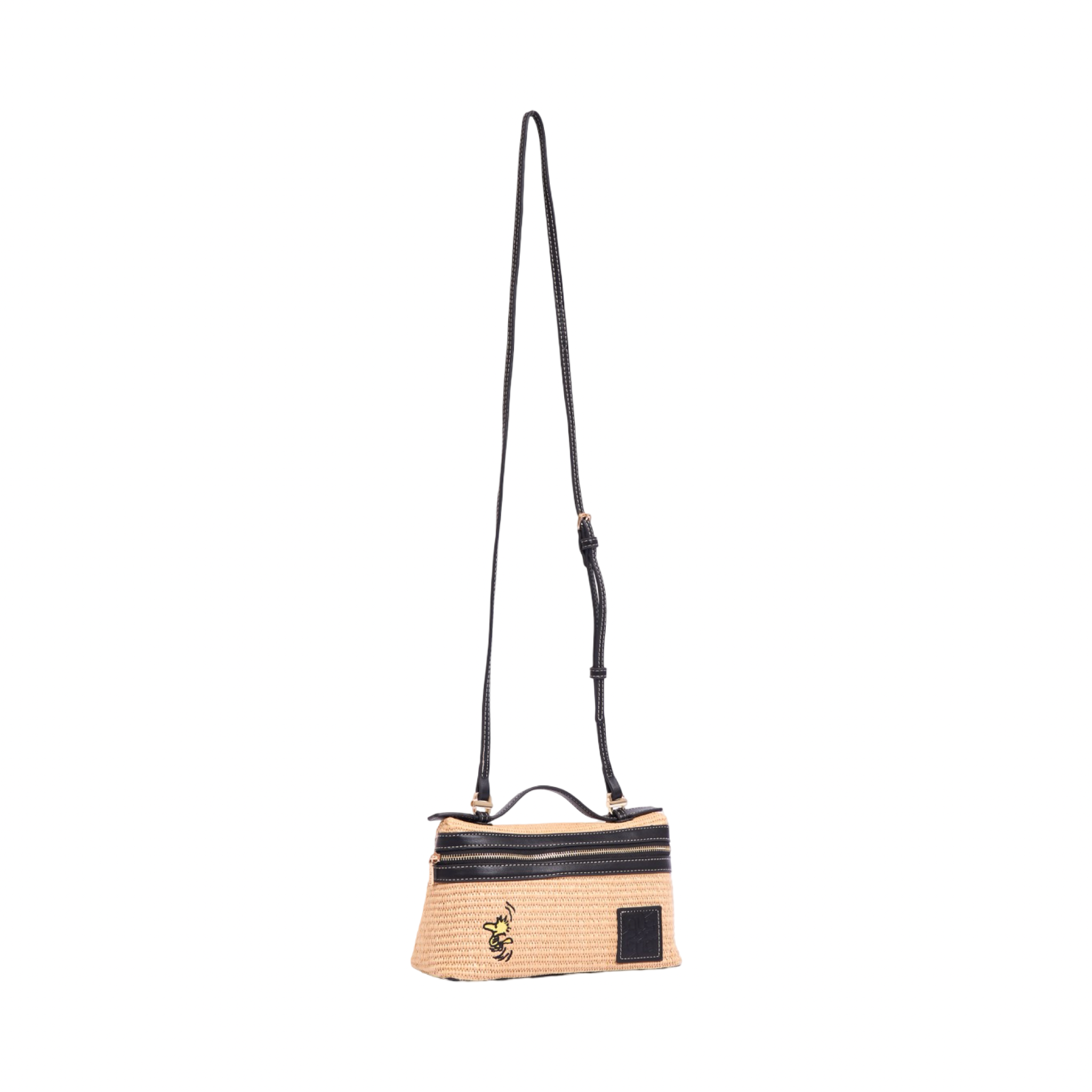 Chan x Peanuts – Vanity Straw Crossbody – Black