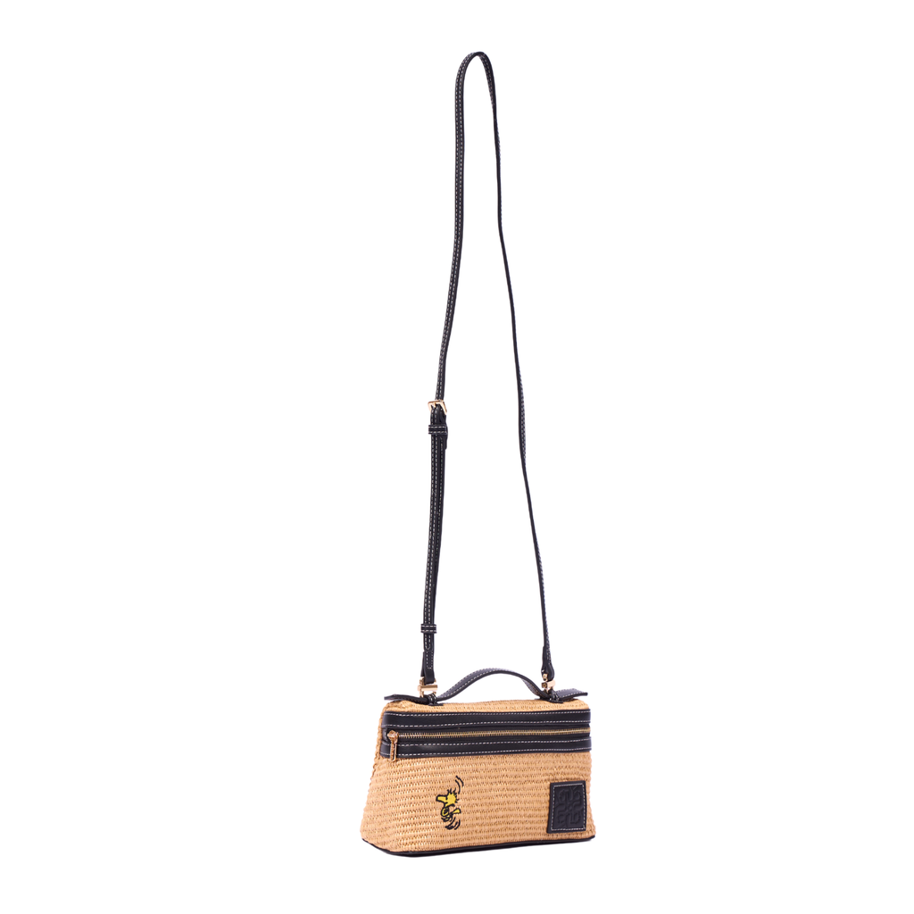 Chan x Peanuts – Vanity Straw Crossbody – Black