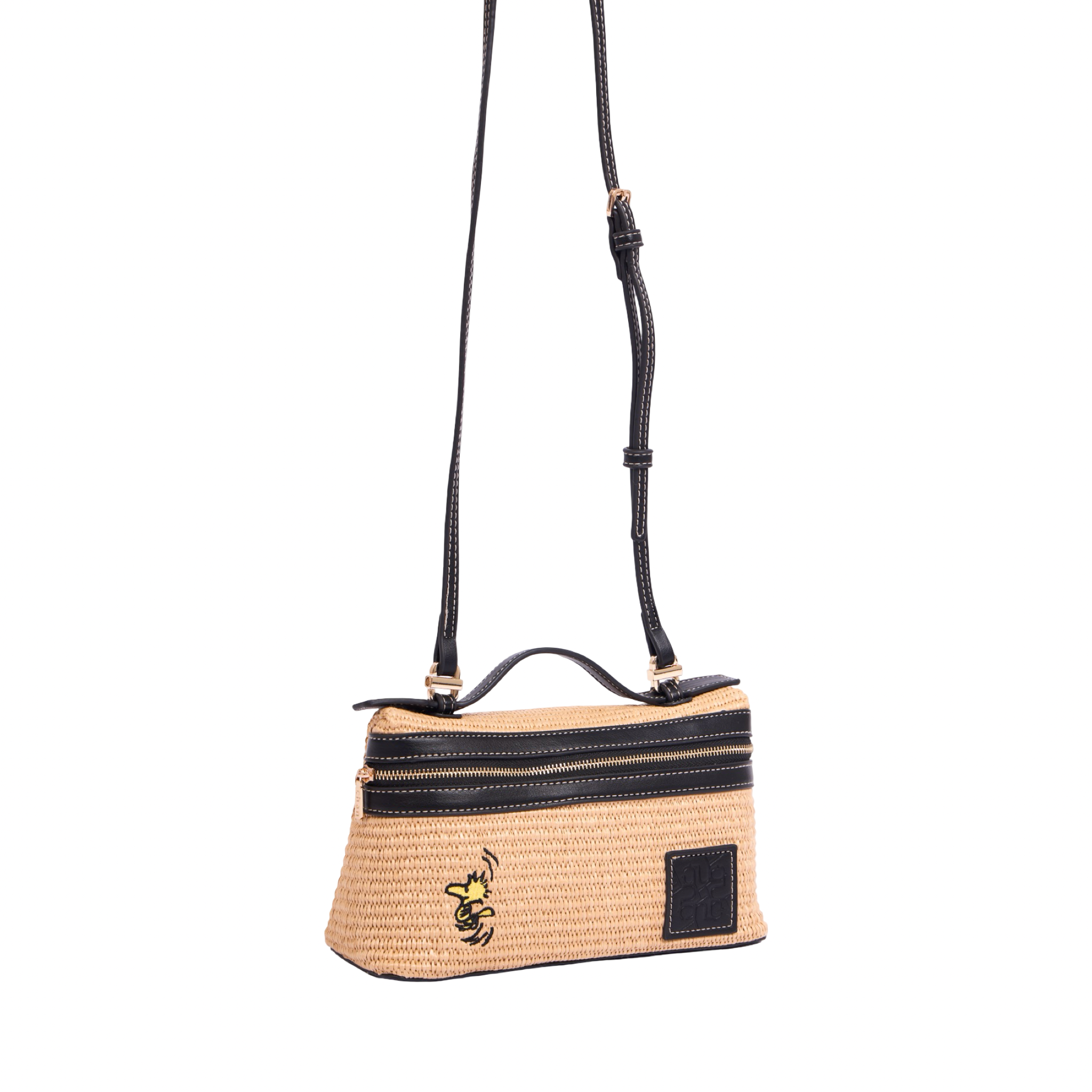 Chan x Peanuts – Vanity Straw Crossbody – Black
