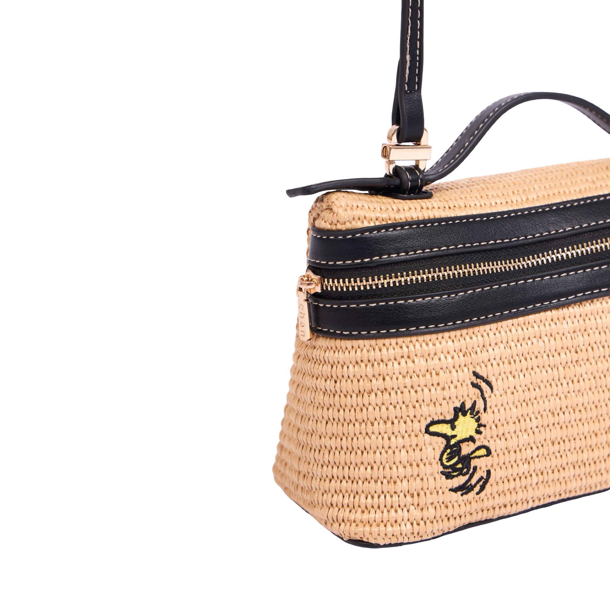 Chan x Peanuts – Vanity Straw Crossbody – Black