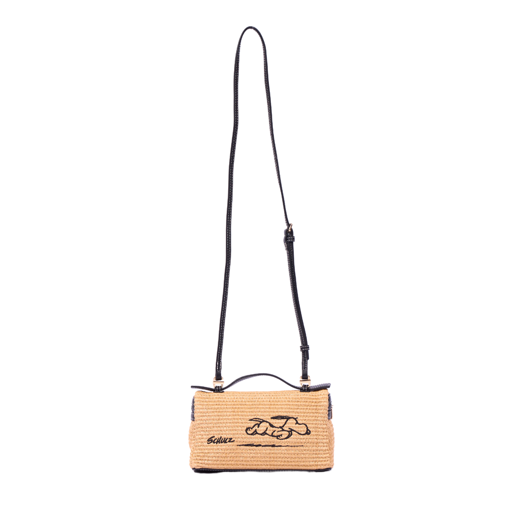 Chan x Peanuts – Vanity Straw Crossbody – Black