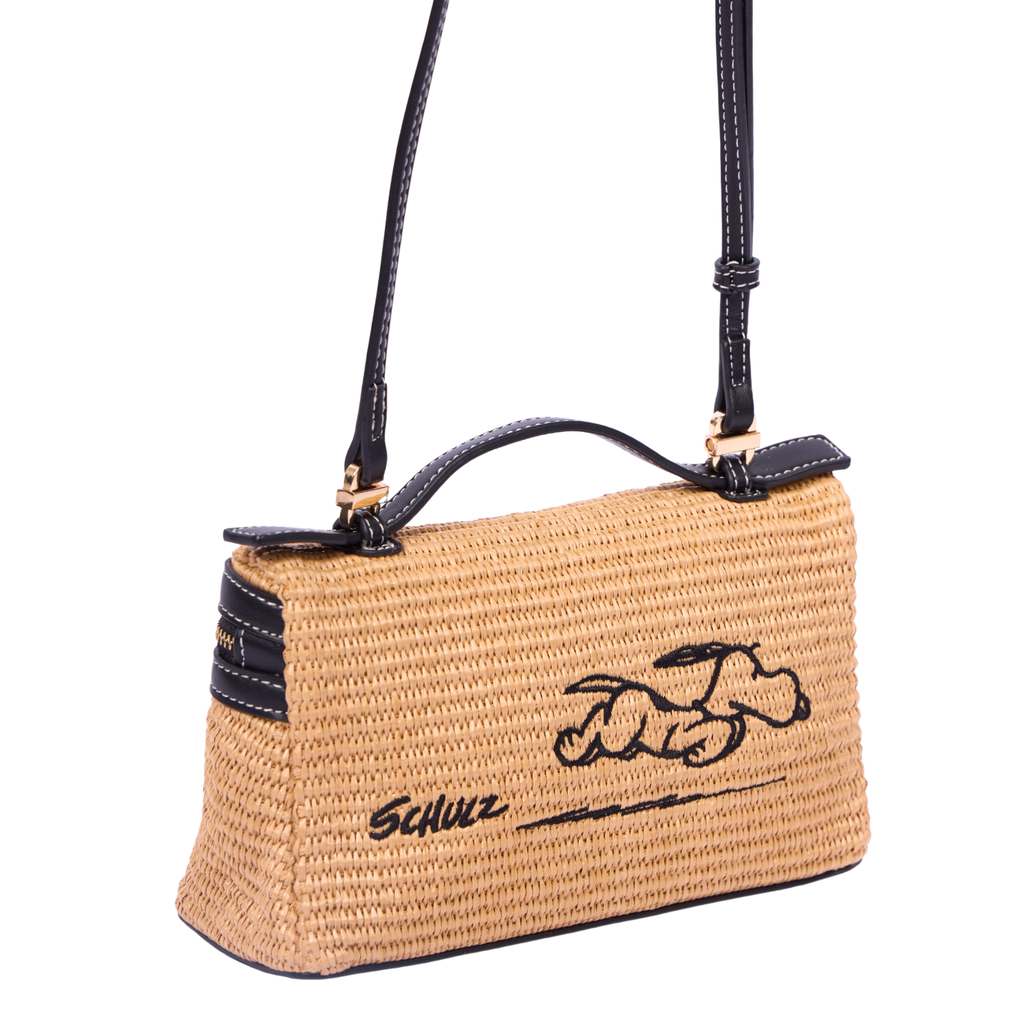 Chan x Peanuts – Vanity Straw Crossbody – Black