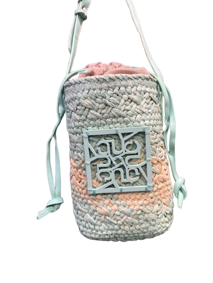 Straw Crossbody Bag - Green
