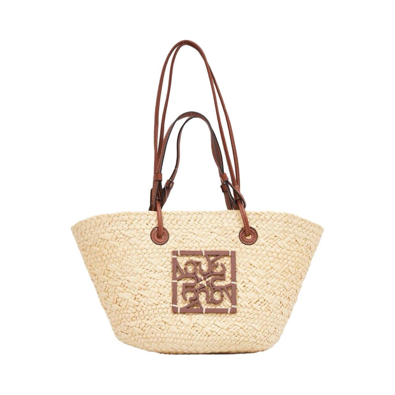 Straw Tote Bag - Beige Brown