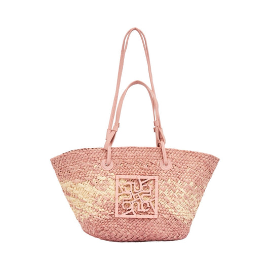 Straw Tote Bag - Pink