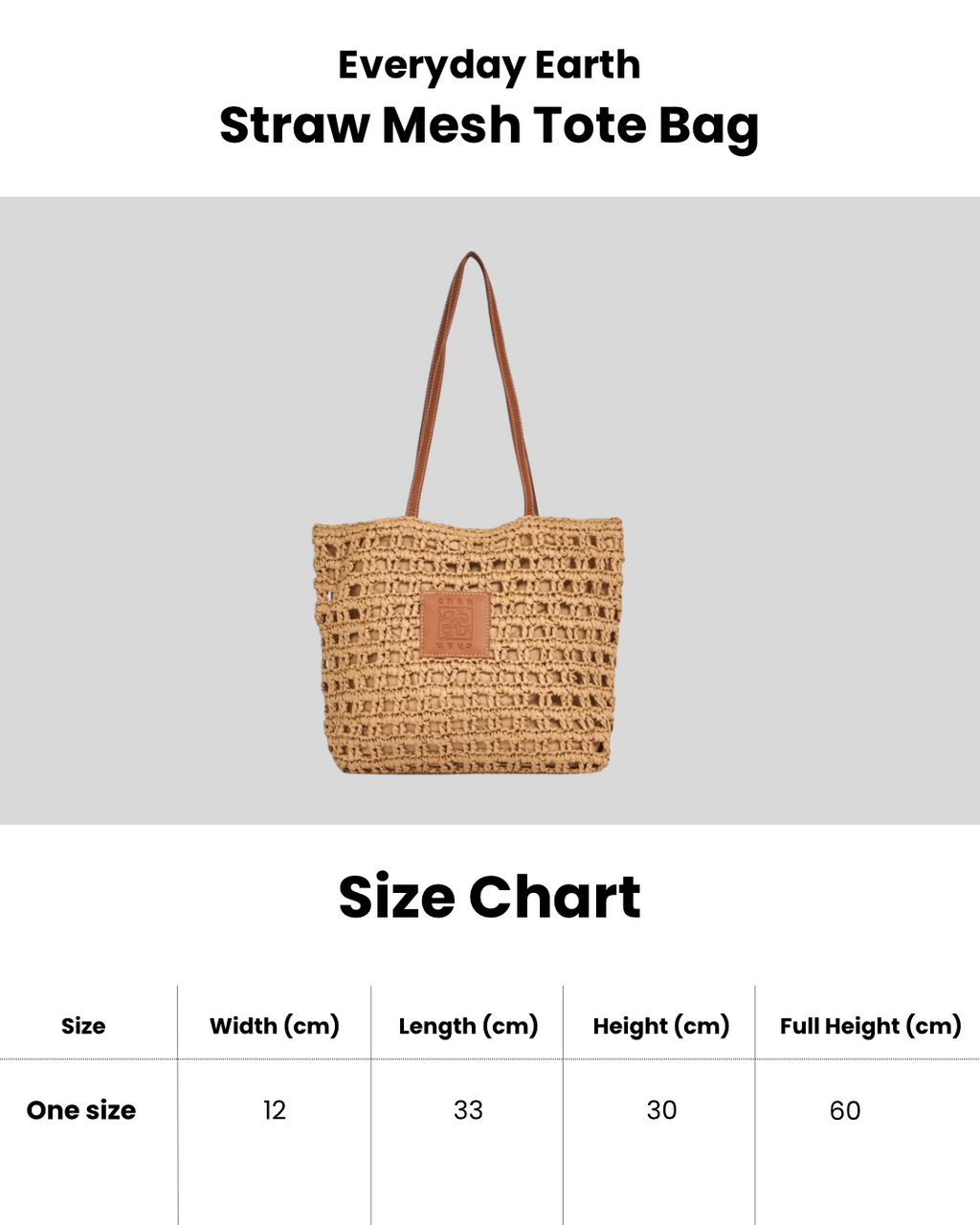 Everyday Earth – Straw Mesh Tote Bag – Beige