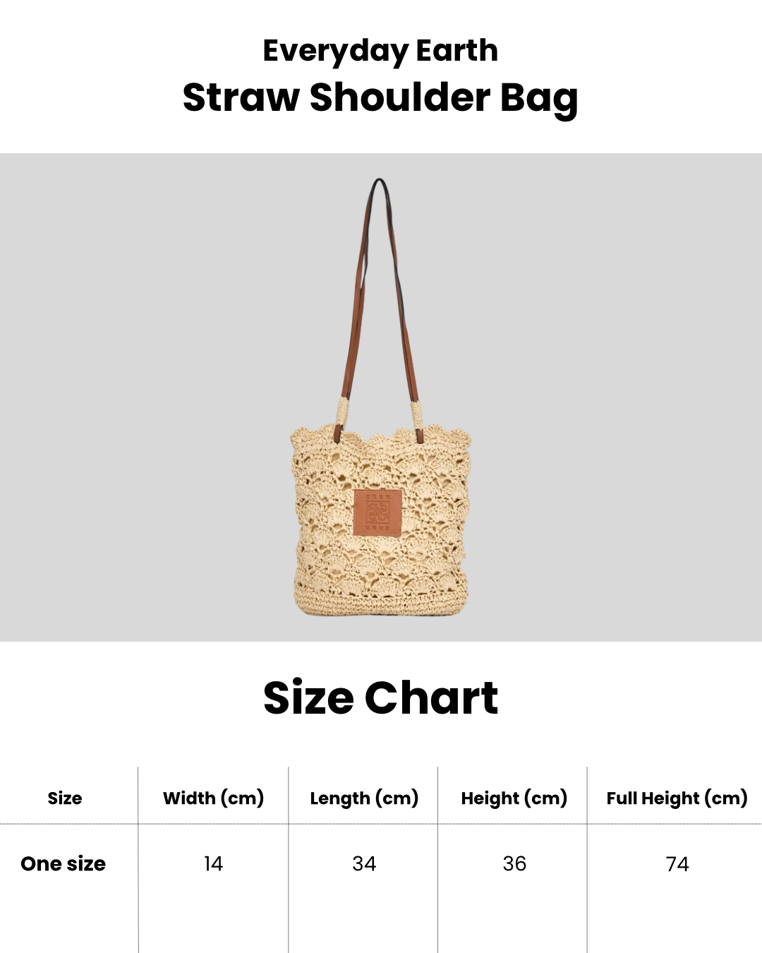 Everyday Earth – Straw Shoulder Bag – Beige
