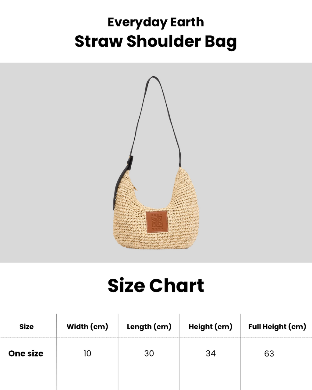 Everyday Earth – Straw Shoulder Bag – Brown