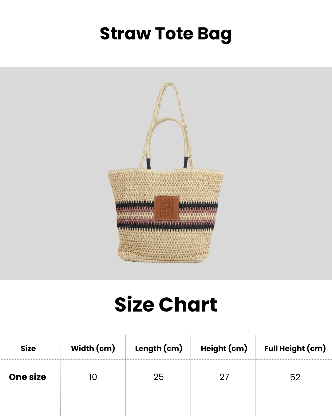 Straw Tote Bag - Beige