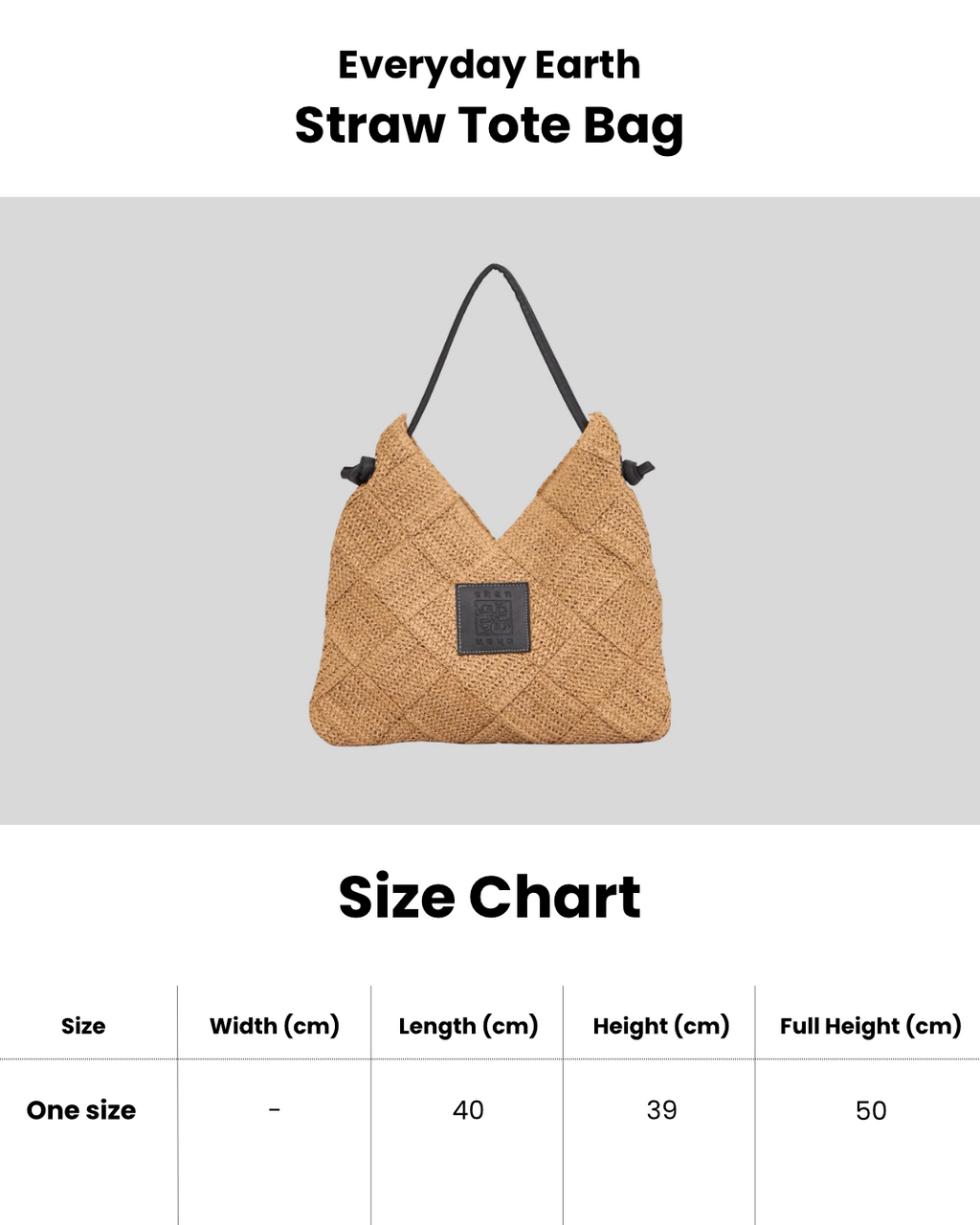 Everyday Earth – Straw Tote Bag – Brown