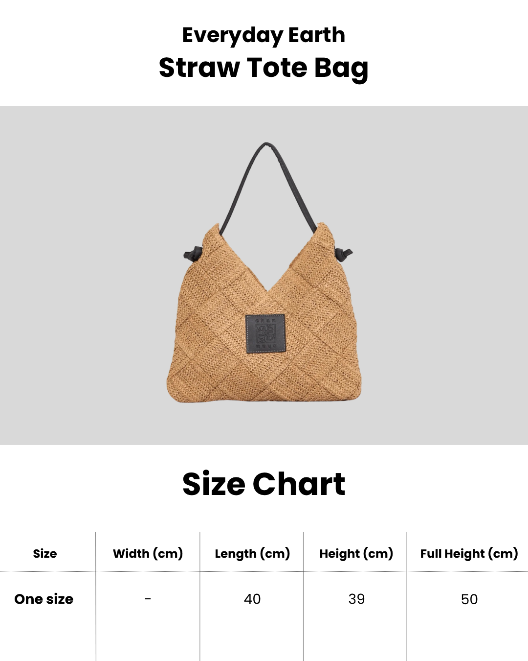 Everyday Earth – Straw Tote Bag – Brown