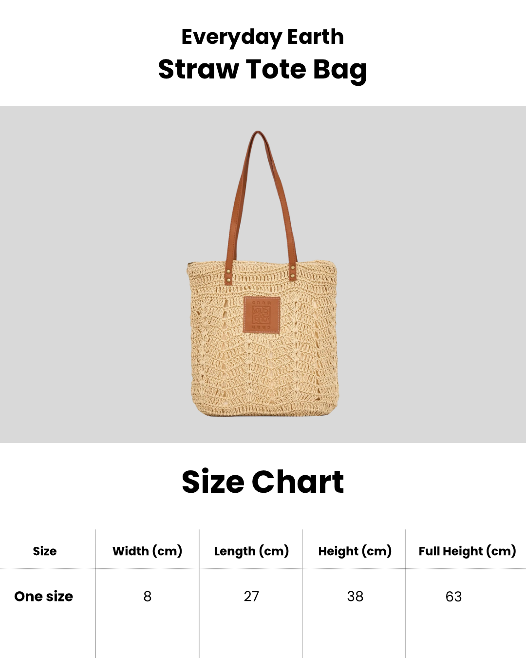 Everyday Earth – Straw Tote Bag – Beige