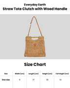 Everyday Earth – Tote Clutch with Wood Handle – Beige