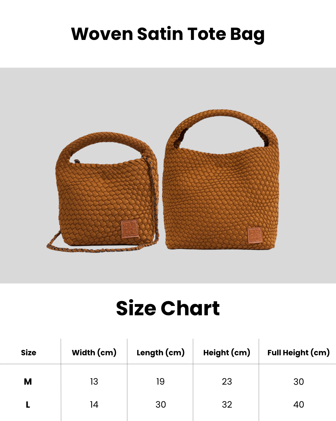 Woven Satin Tote Bag M - Burgundy