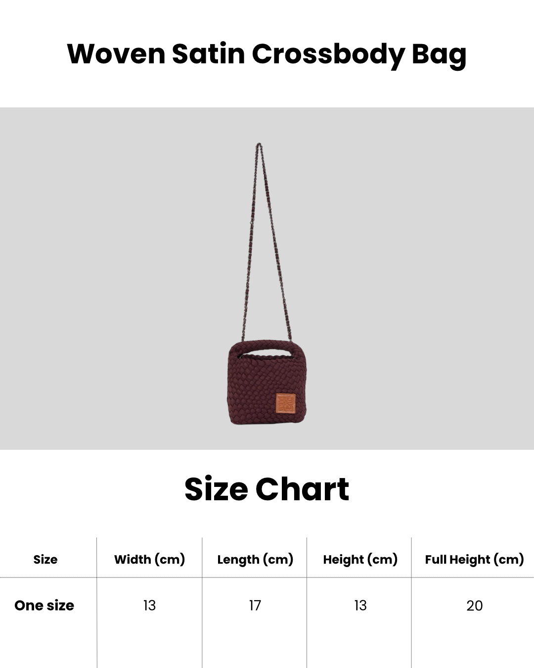 Woven Satin Crossbody Bag - Brown