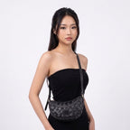 Urban Weave – Half Moon Crossbody Bag – Black
