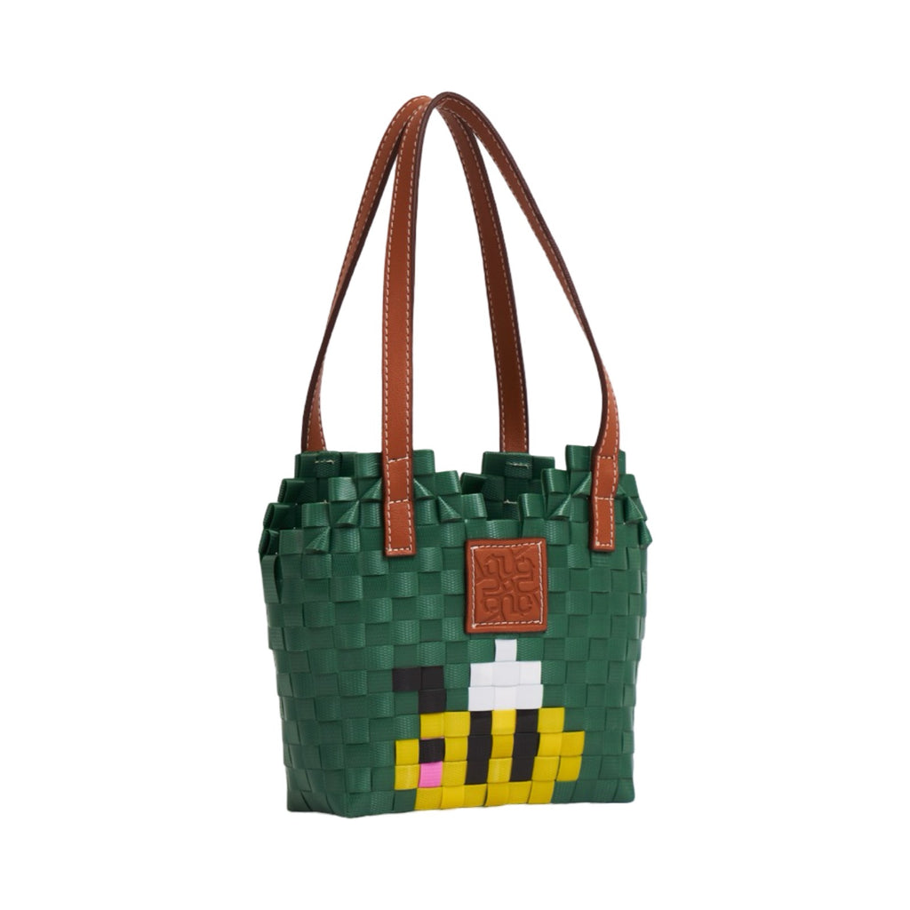 Bee Heart Basket Bag XS - Green