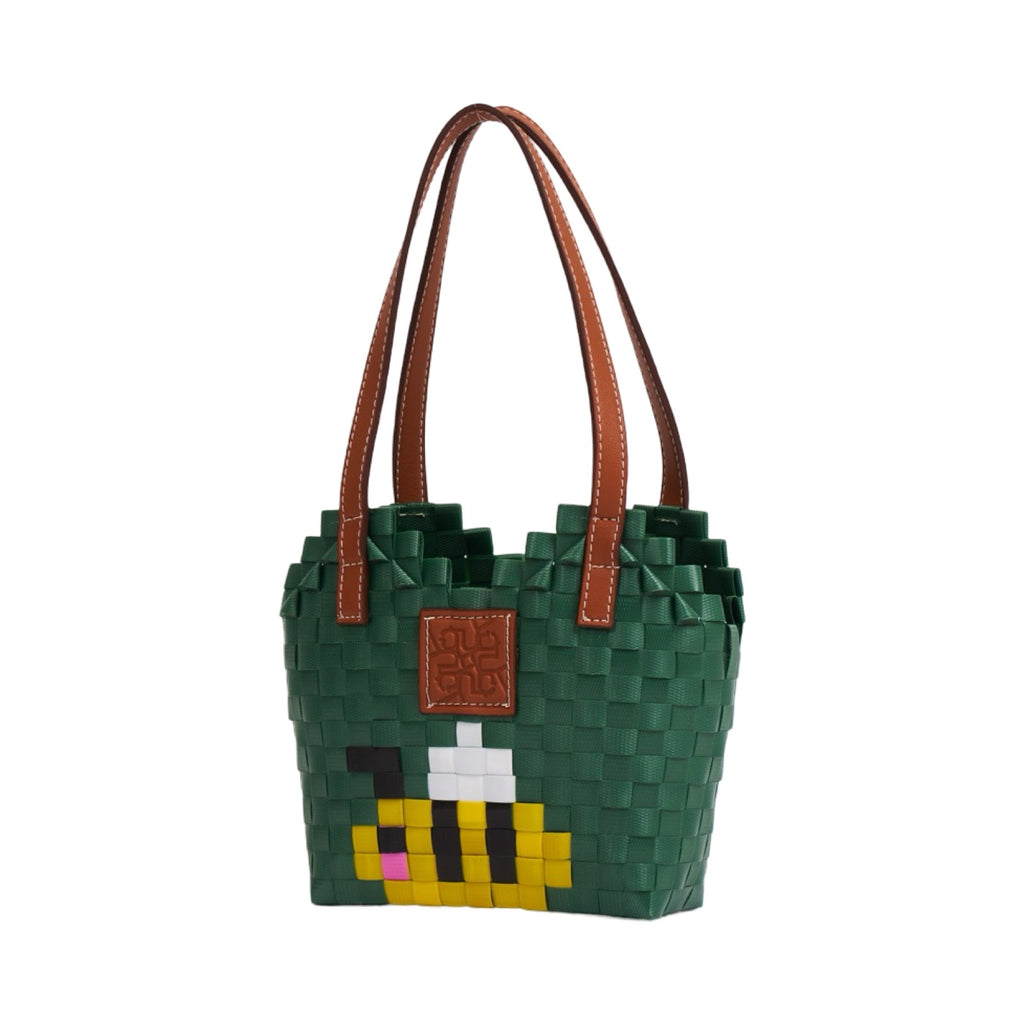Bee Heart Basket Bag XS - Green