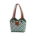 Thai Pattern Heart Basket Bag XS - Green