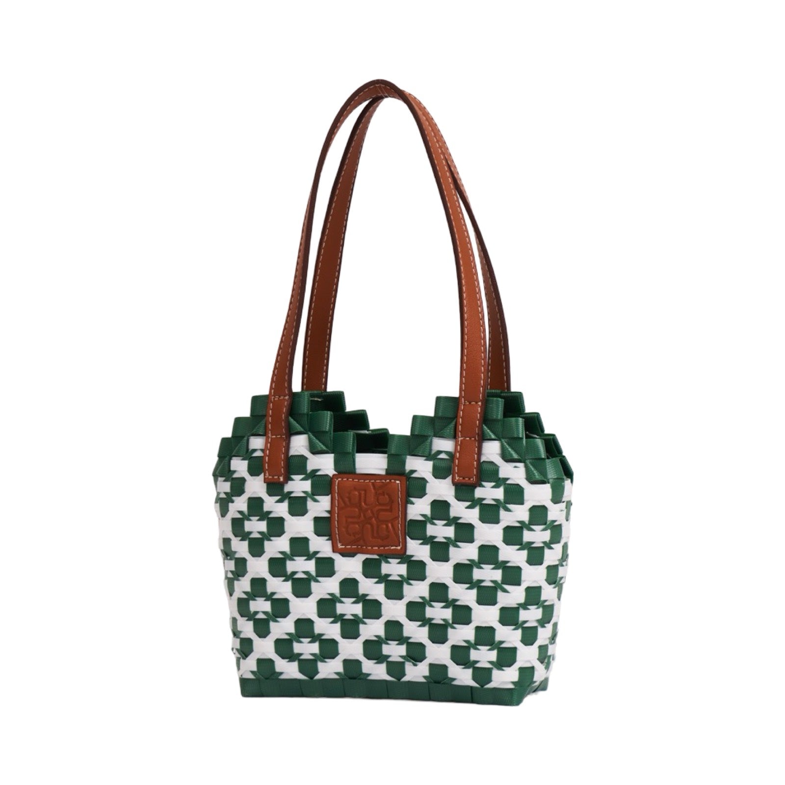 Thai Pattern Heart Basket Bag XS - Green