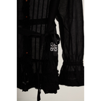 Ruffle Chiffon Blouse – Black