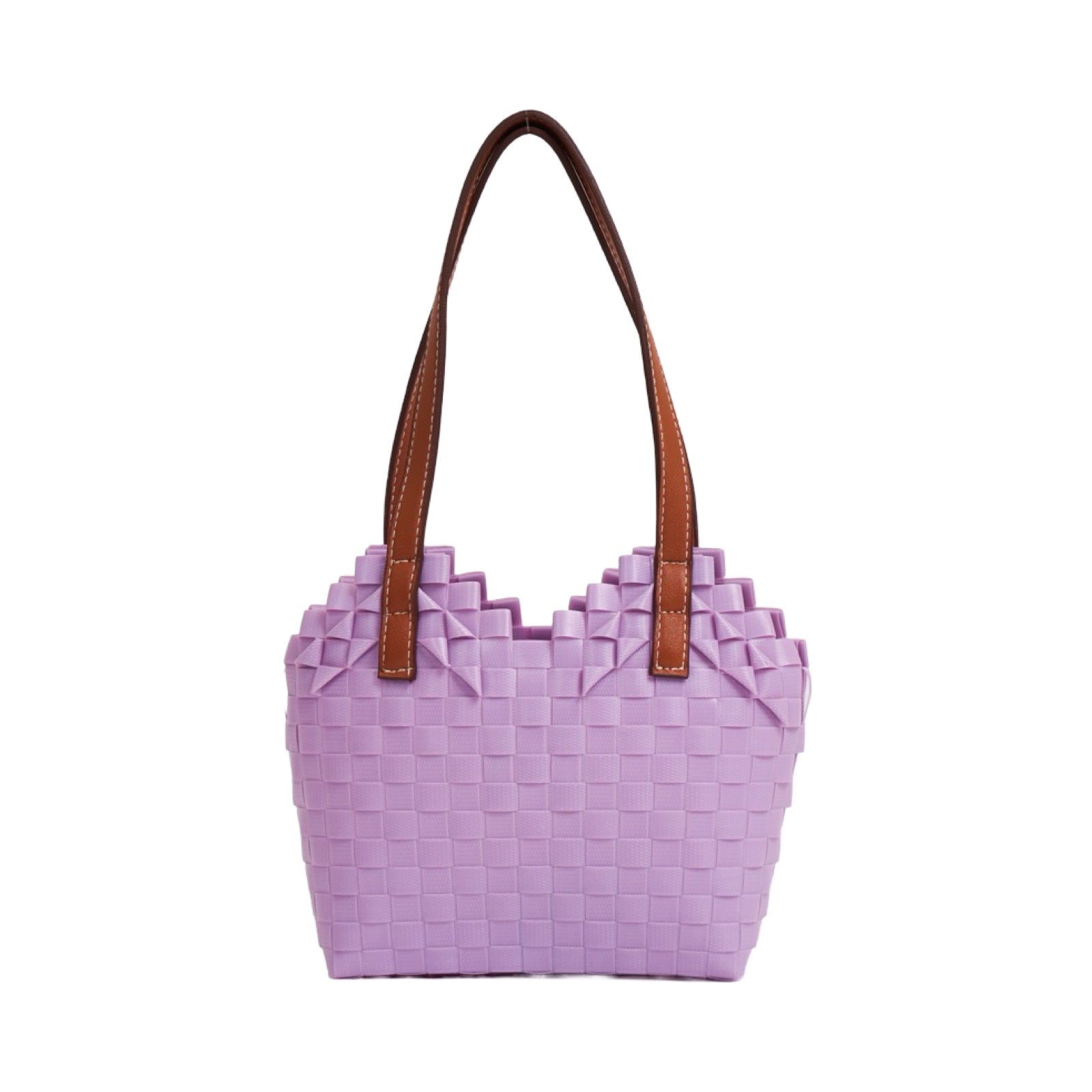 Floral Heart Basket Bag XS - Purple