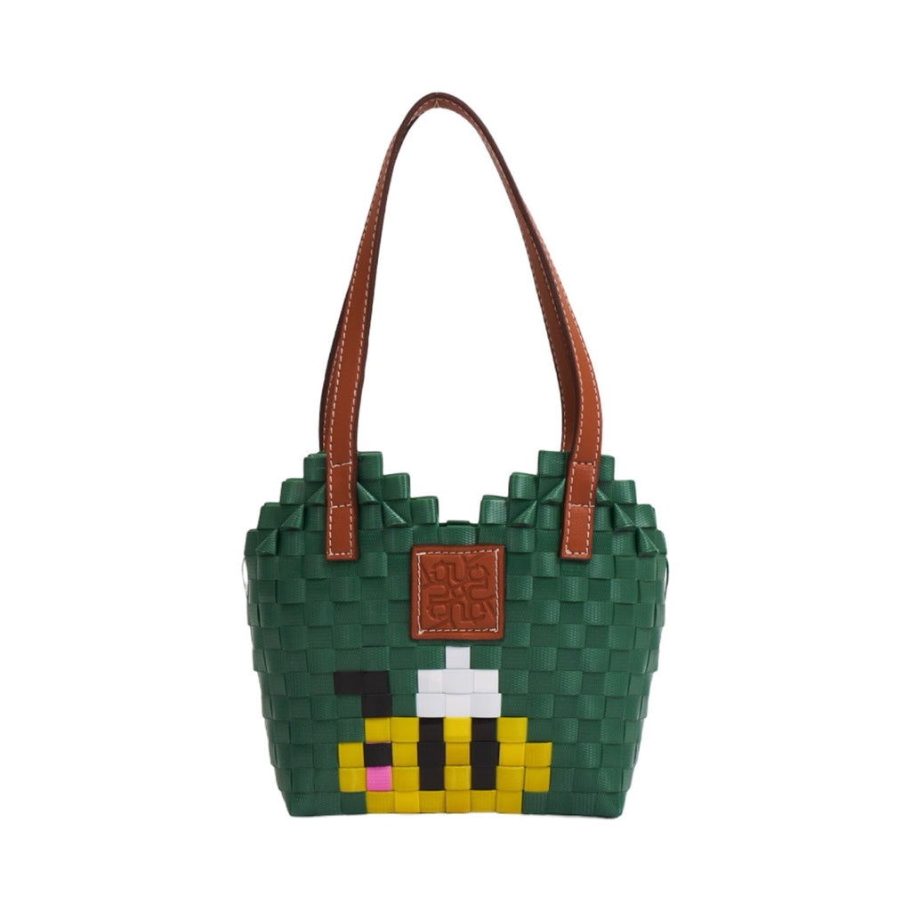 Bee Heart Basket Bag XS - Green